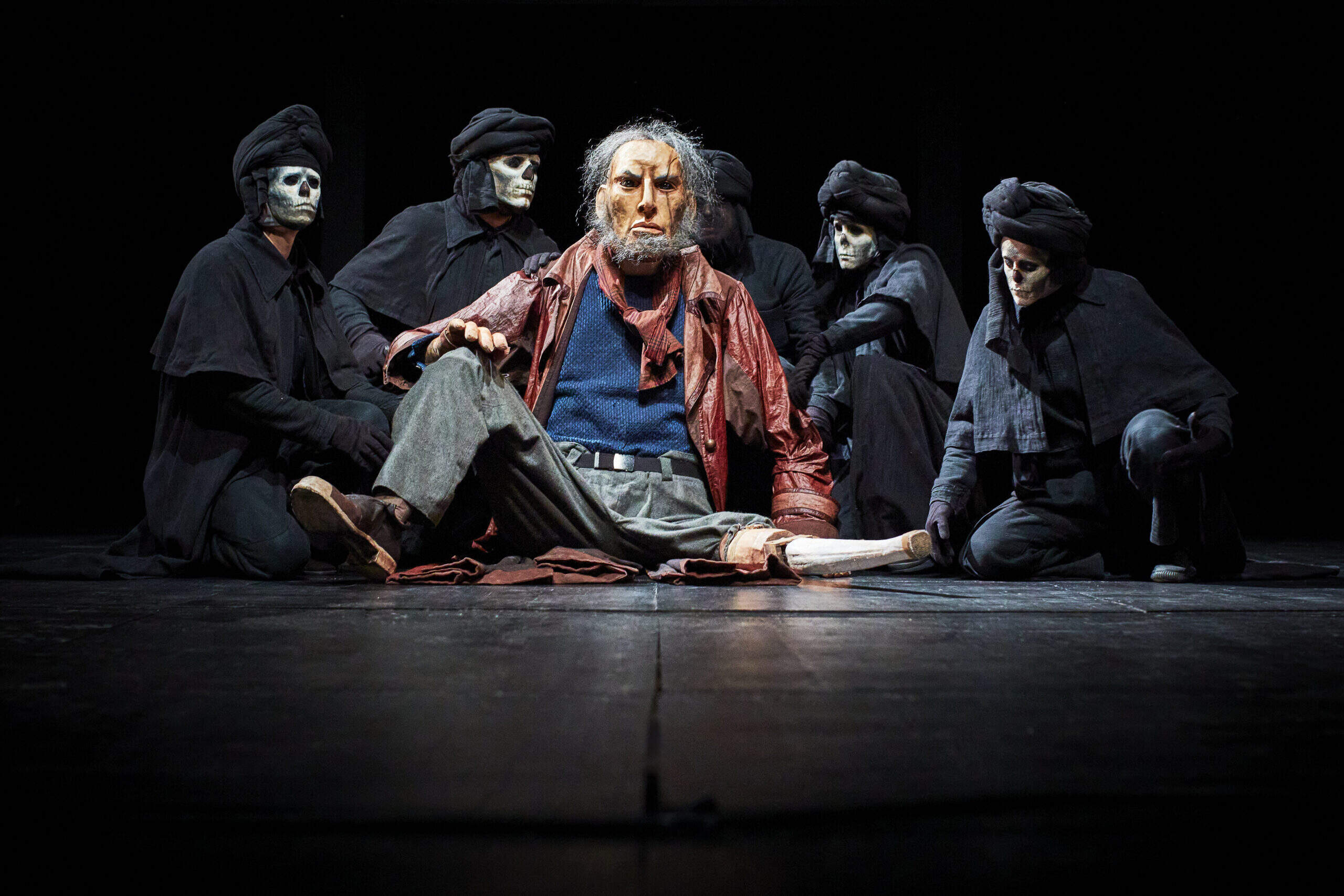 Puppeteers maneuver Captain Ahab in Plexus Polaire's "Moby Dick." (Courtesy Christophe Raynaud de Lage)