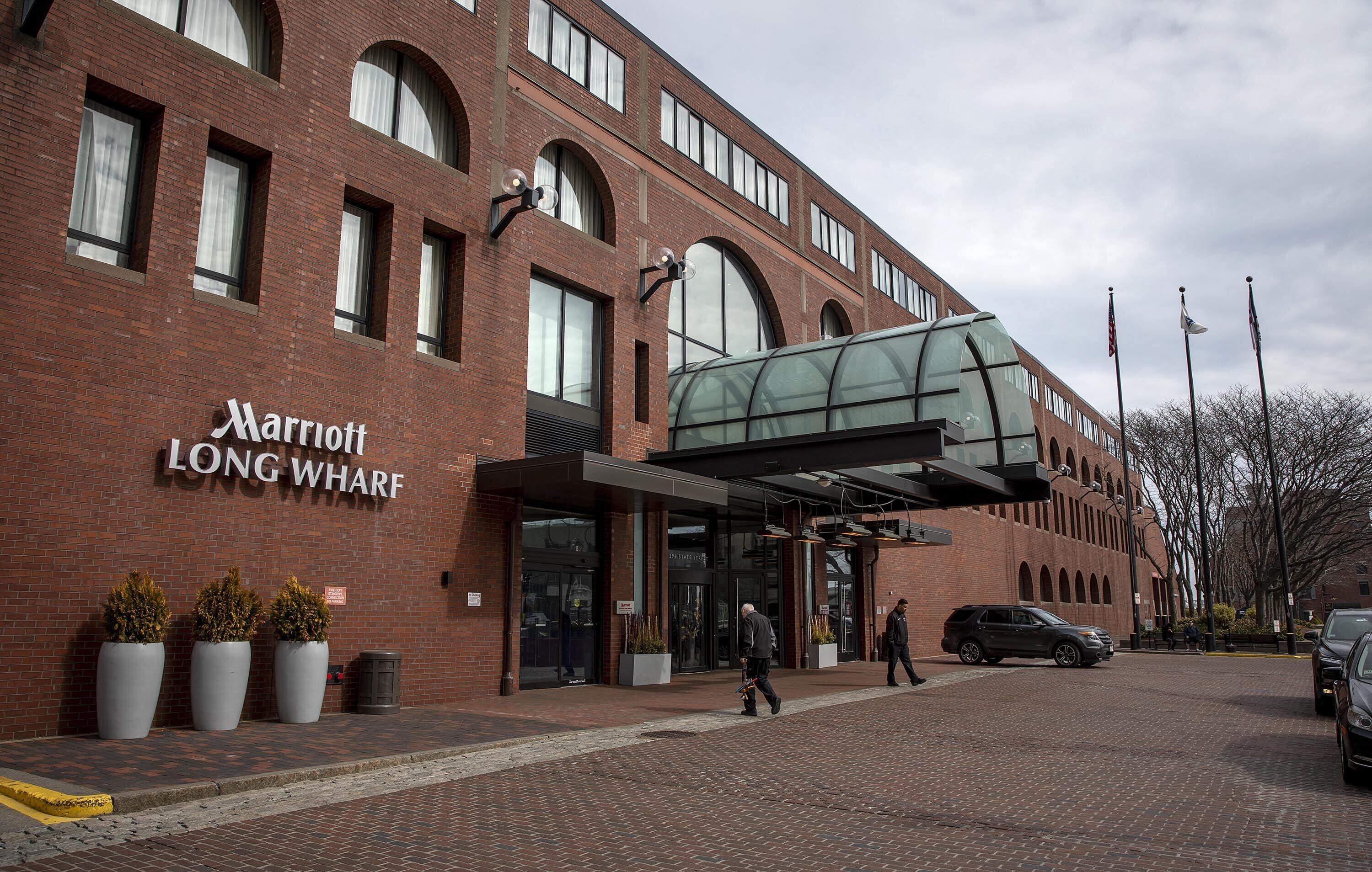 The Marriott Long Wharf hotel in Boston. (Robin Lubbock/WBUR)