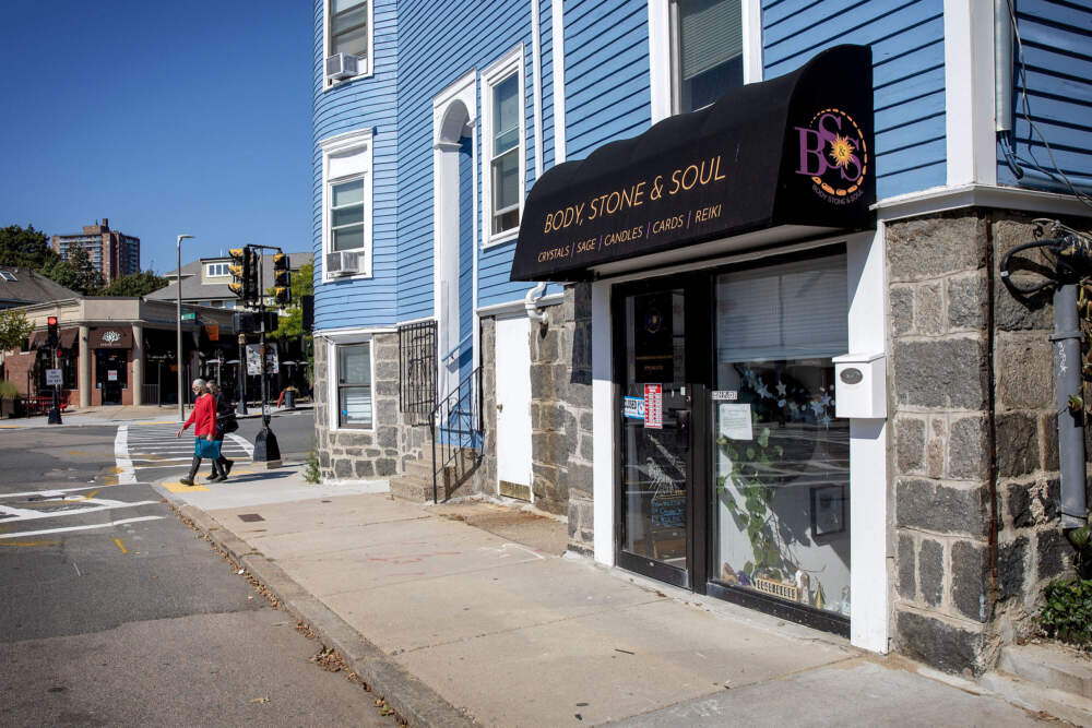 After selling crystals and other items at pop-ups and events across Greater Boston, Morris-Howell and Kitty decided to open a store. (Robin Lubbock/WBUR)
