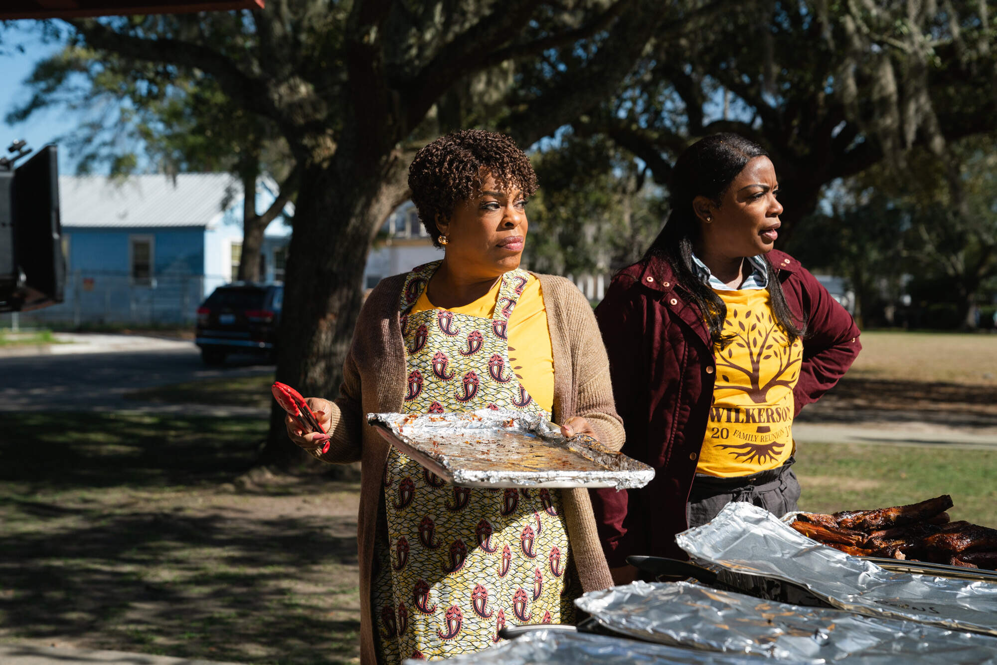 Niecy Nash-Betts and Aunjanue Ellis-Taylor in "Origin." (Courtesy Atsushi Nishijima/NEON)