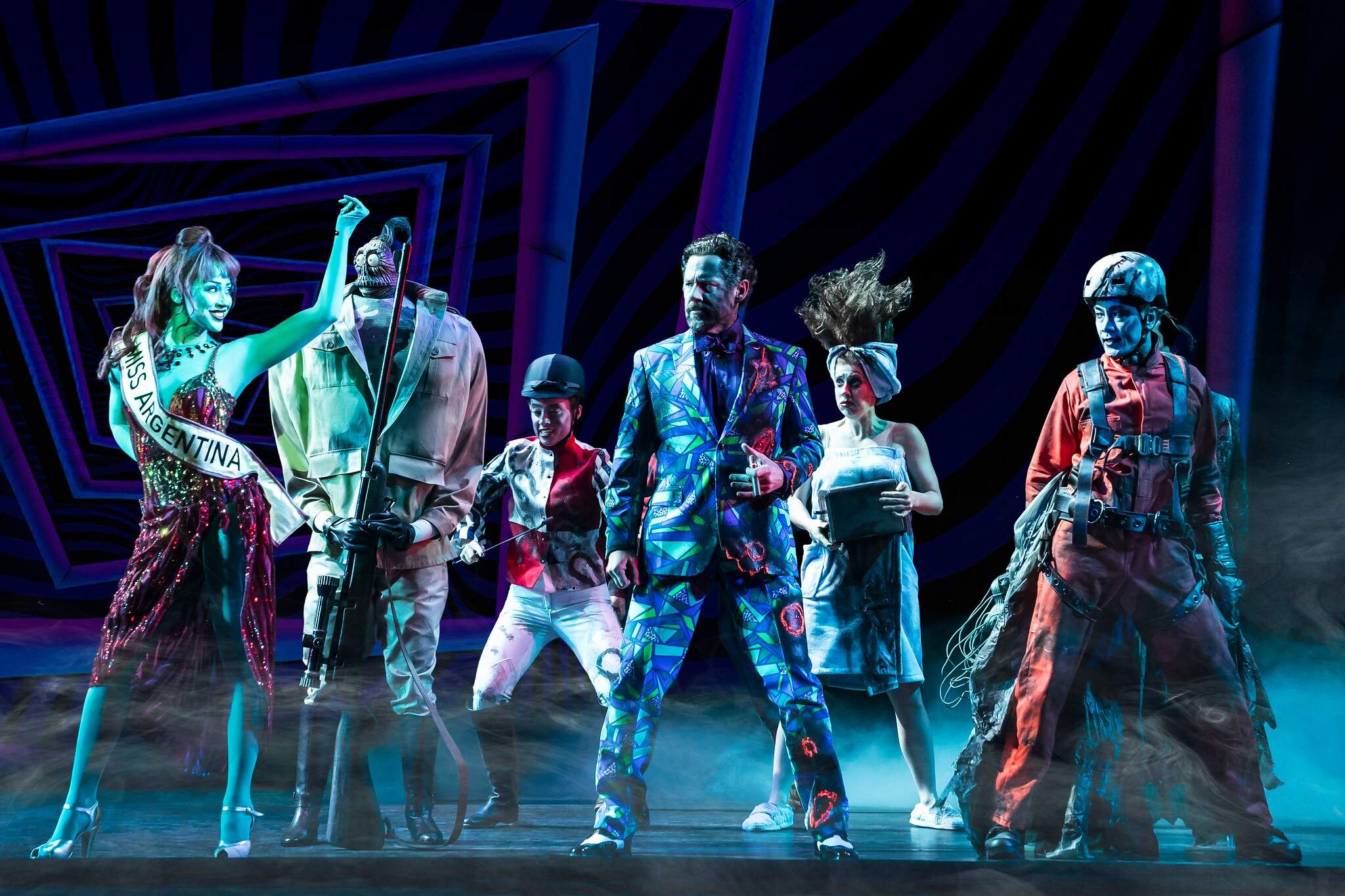 Danielle Marie Gonzalez (Miss Argentina) and tour company of "Beetlejuice." (Courtesy Matthew Murphy)