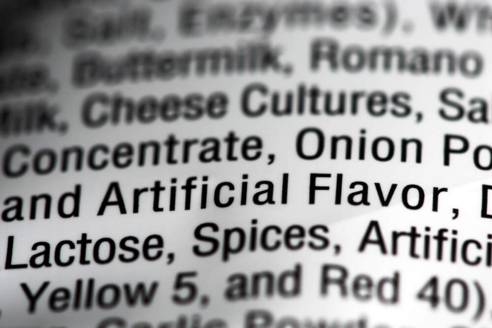 The ingredients label on a bag of Nacho Cheese flavored Doritos. (Matt Rourke/AP)