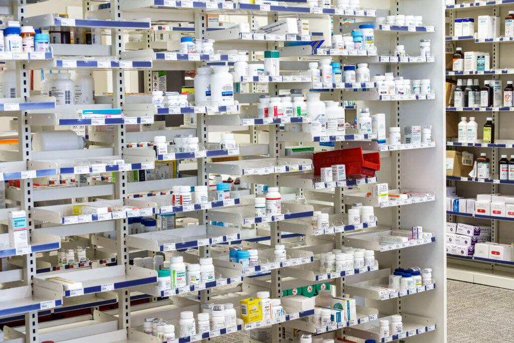 Florida, Miami, Walgreens, pharmacy shelves. (Photo by: Jeffrey Greenberg/Universal Images Group via Getty Images)