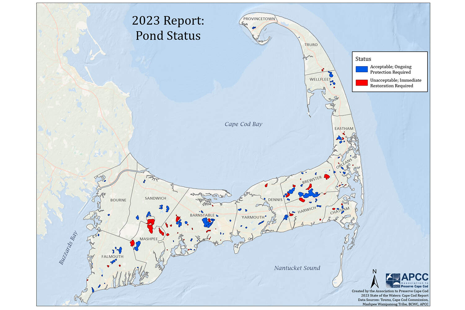 More than one-third of the Cape's ponds are polluted, according to the nonprofit Association to Preserve Cape Cod