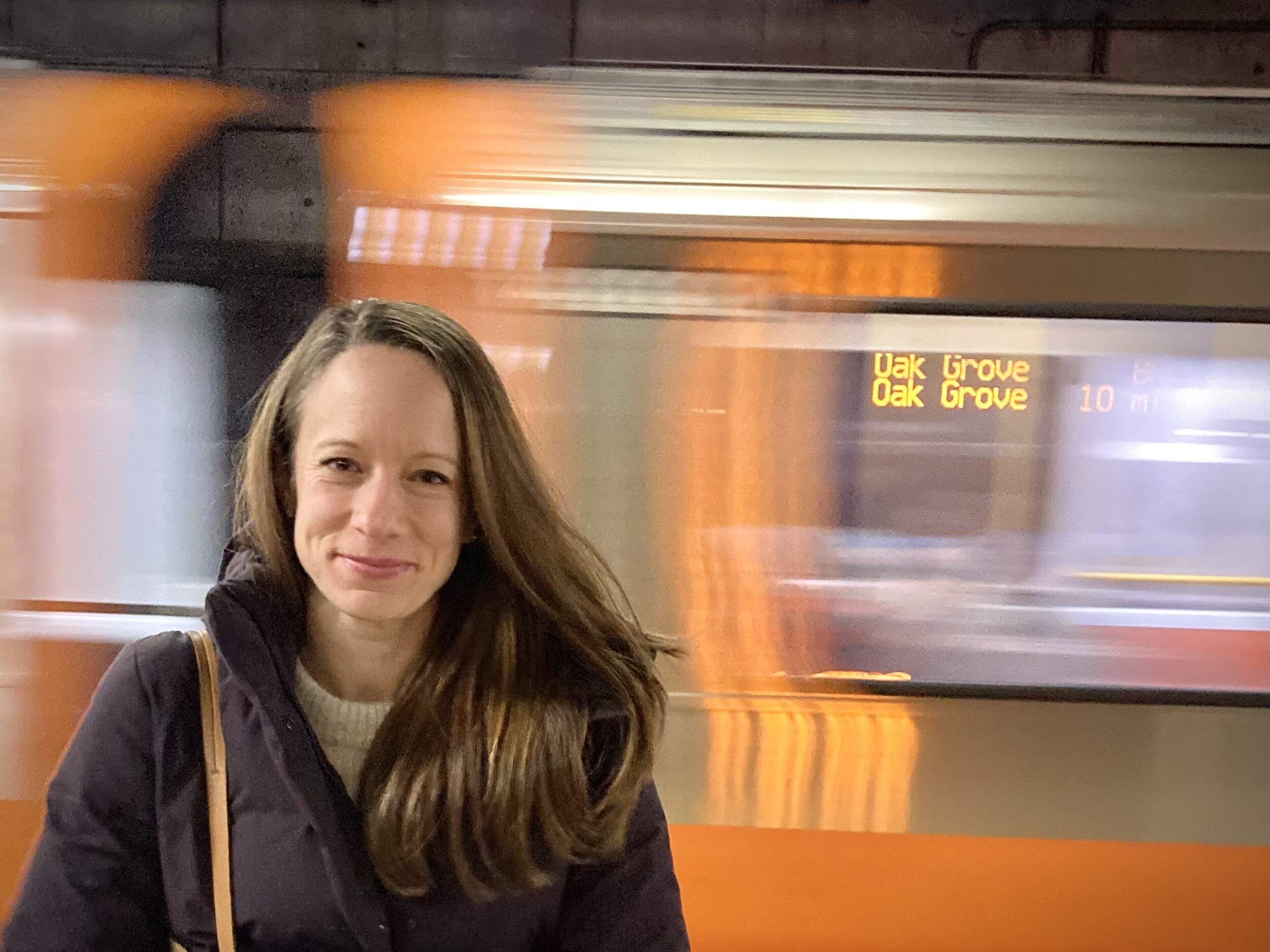 The author at the Back Bay station on her commute home. (Courtesy Christina Ganim)