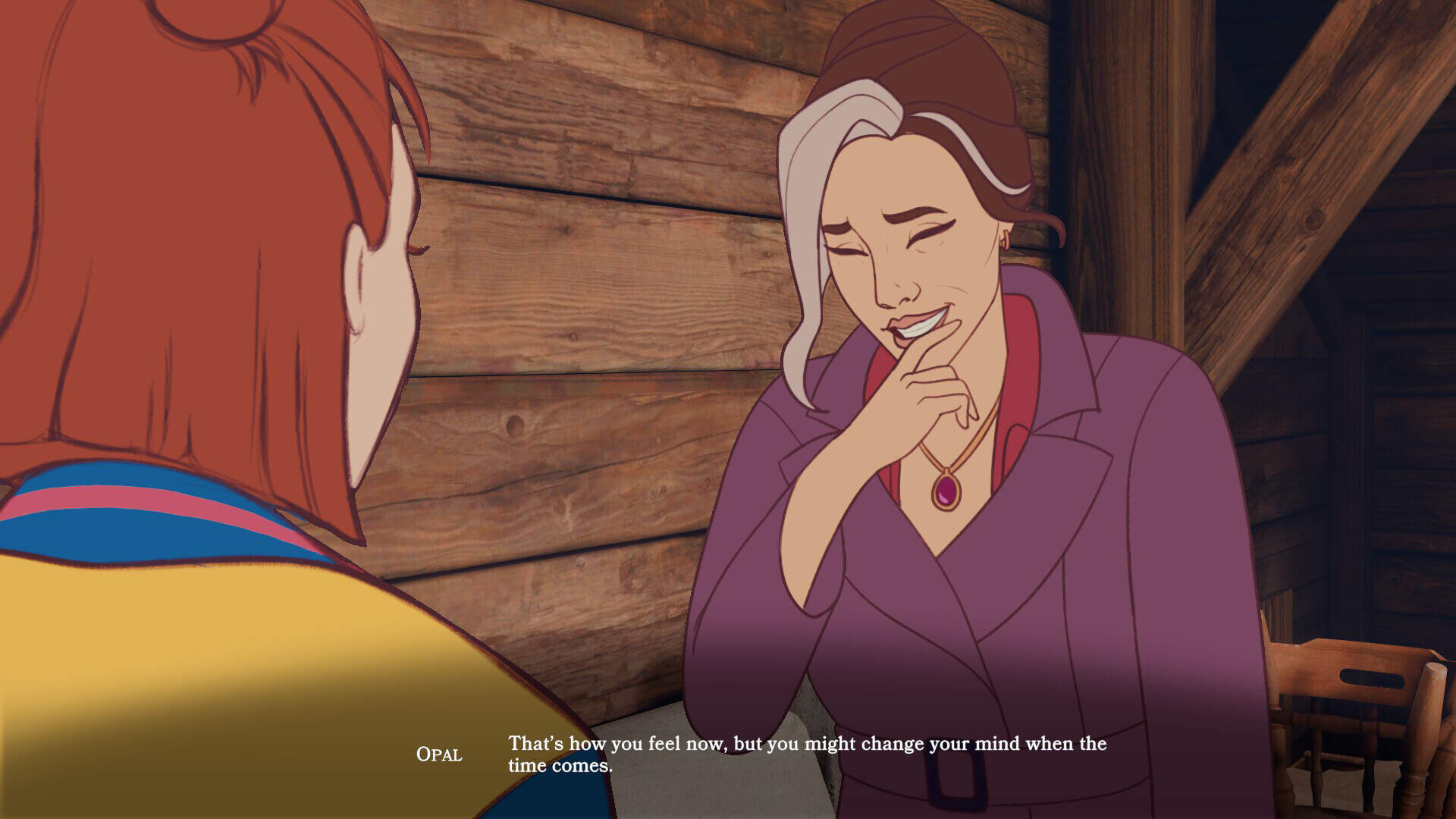 Keri Russell’s character, Opal, from “Open Roads.” (Courtesy of Annapurna Interactive)