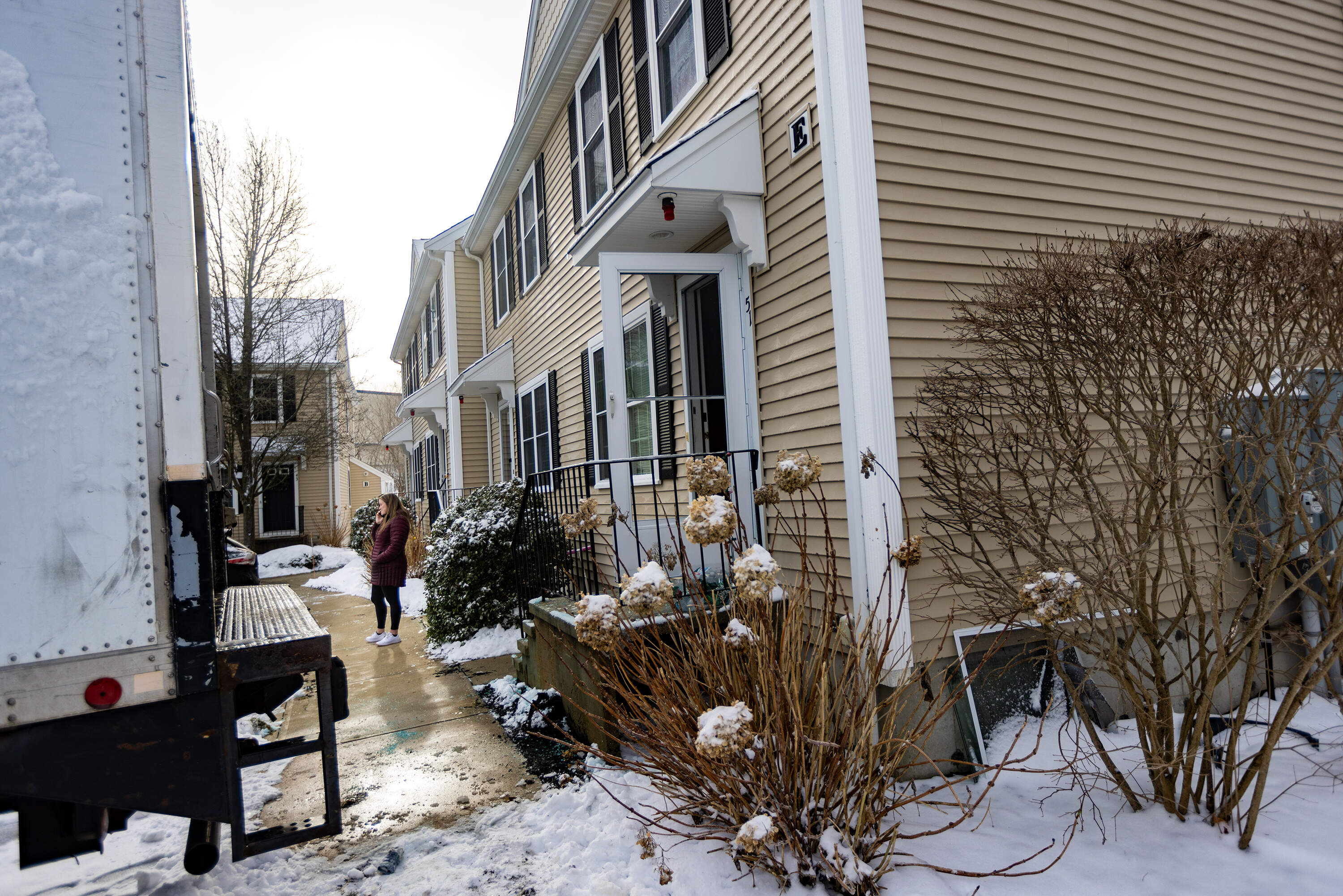 Peter Avitabile's townhouse on Boxberry Lane in Rockland. (Jesse Costa/WBUR)