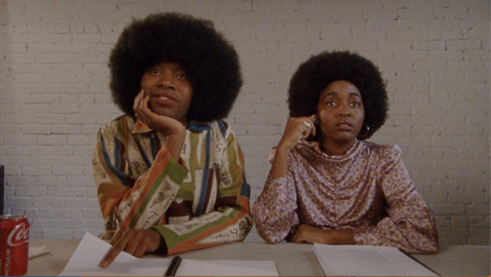 From left, Jeremy O. Harris and Ayo Edebiri in &quot;The Sweet East.&quot; (Courtesy Utopia)