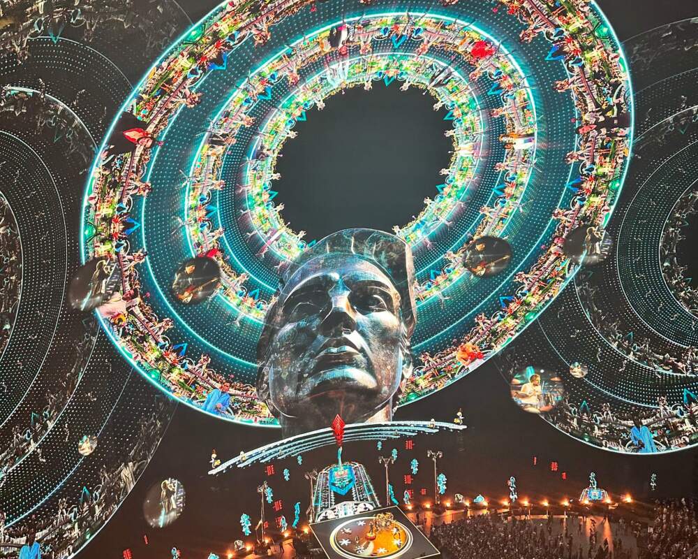 An AI Elvis Shrine projected onto the Sphere, during U2's concert experience. Las Vegas, 2023. (Courtesy Sara Schreur)