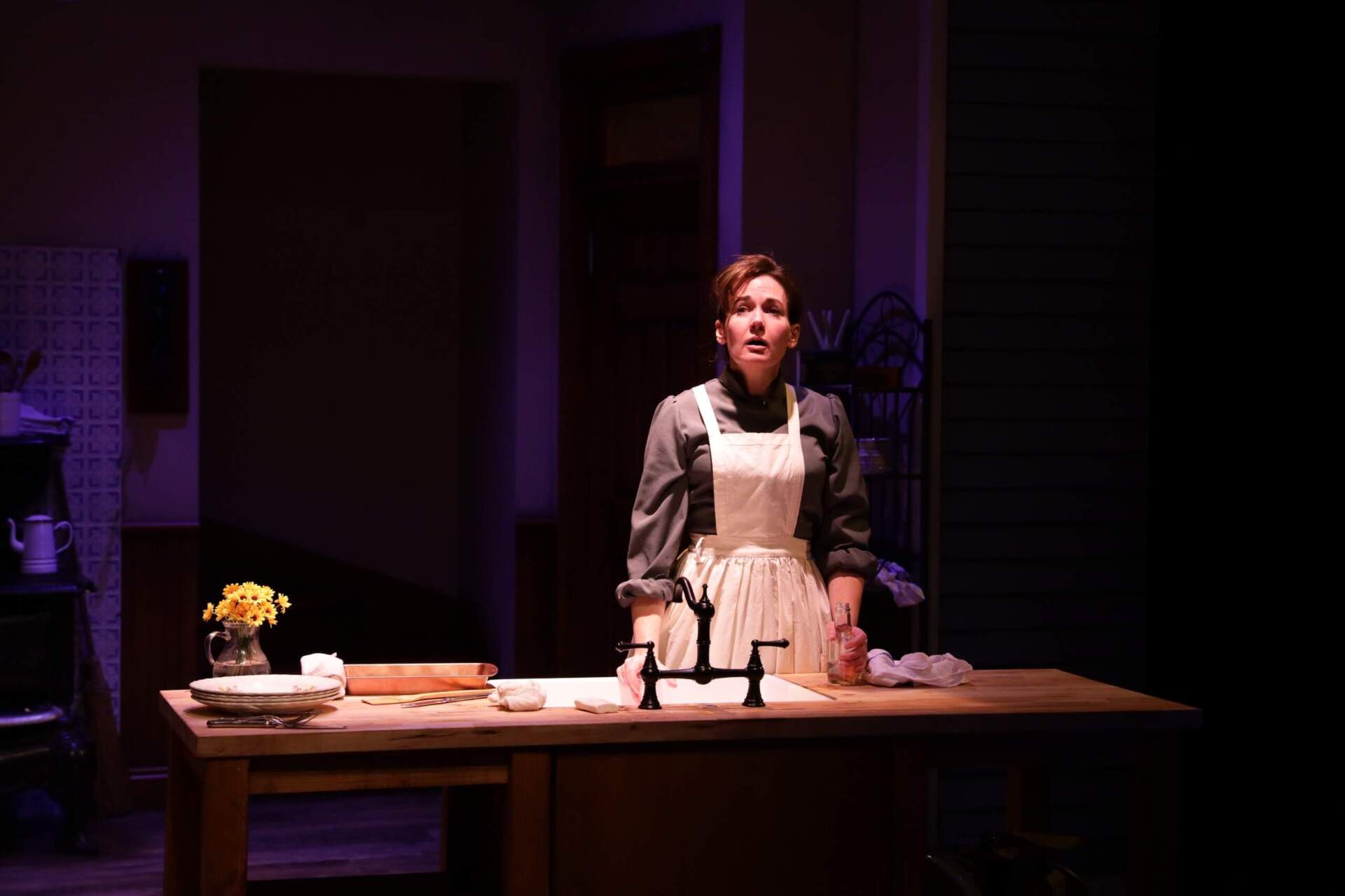 Aimee Doherty (Bridget) in "Thirst" at the Lyric Stage Company. (Courtesy Mark S. Howard)