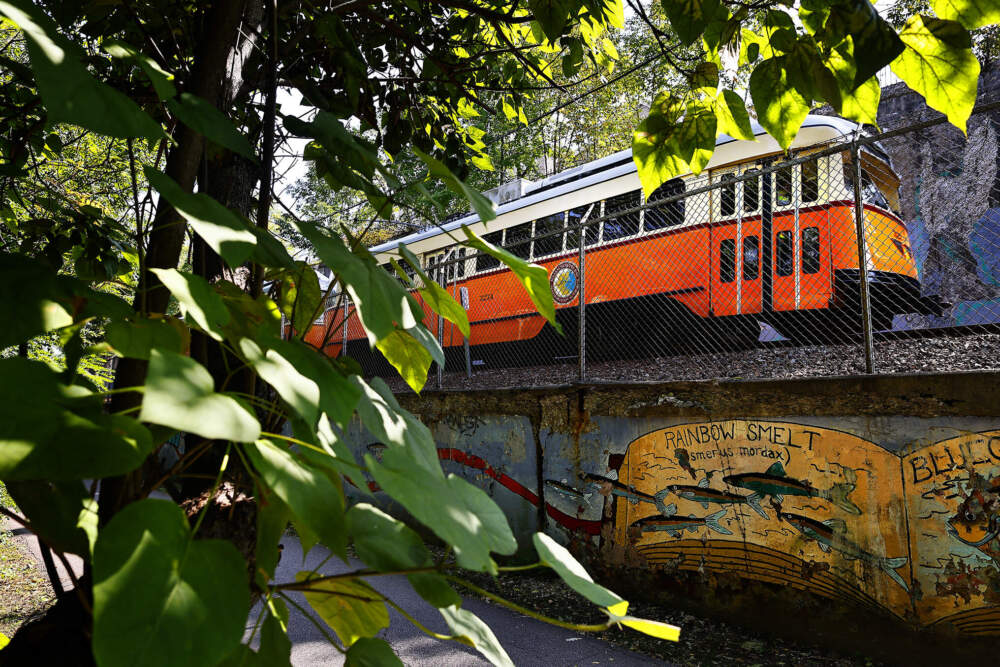 The Mattapan Trolley's route has a brief foray through a small corner of Milton. (Lane Turner/The Boston Globe via Getty Images)