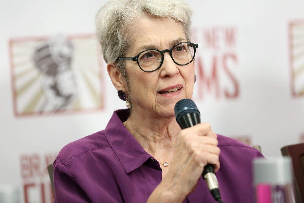 Jessica Leeds speaks during a press conference held by women accusing Donald Trump of sexual harassment in New York City on Dec. 11, 2017. (Monica Schipper/Getty Images)