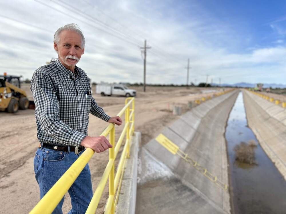 David DeJong is managing a project on the Gila River Indian Reservation to cover 3,000 feet of the Casa Blanca irrigation canal with solar panels. (Peter O'Dowd/Here & Now)