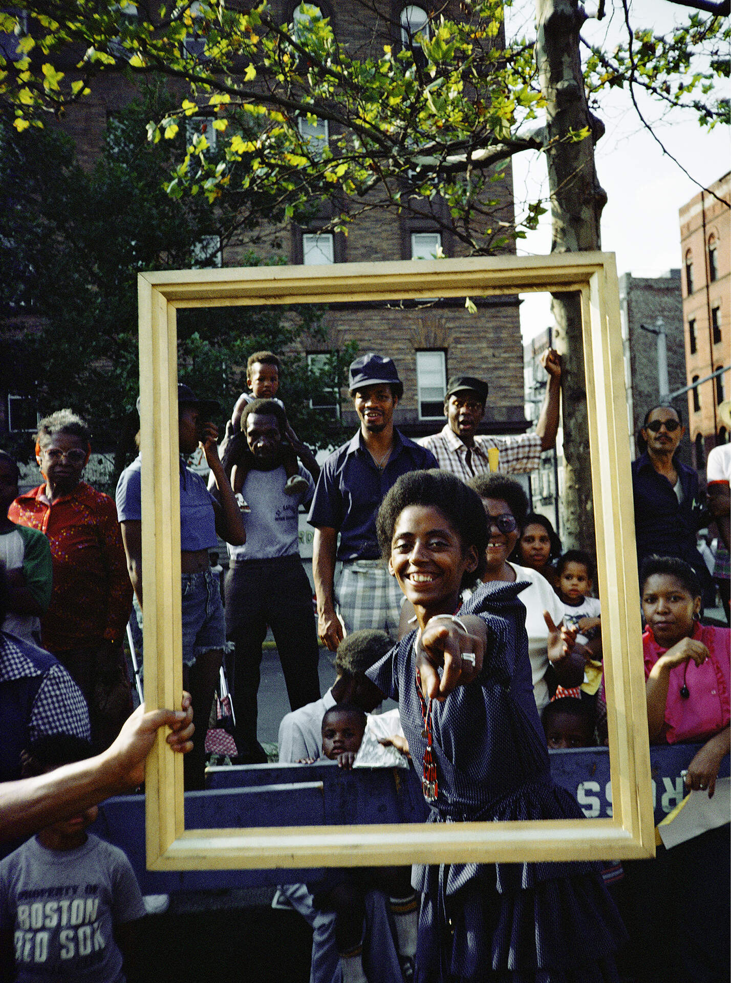 Lorraine O'Grady, "Art Is . . . (Girl Pointing)," 1983/2009. (Courtesy Lorraine O’Grady/Artists Rights Society, New York)