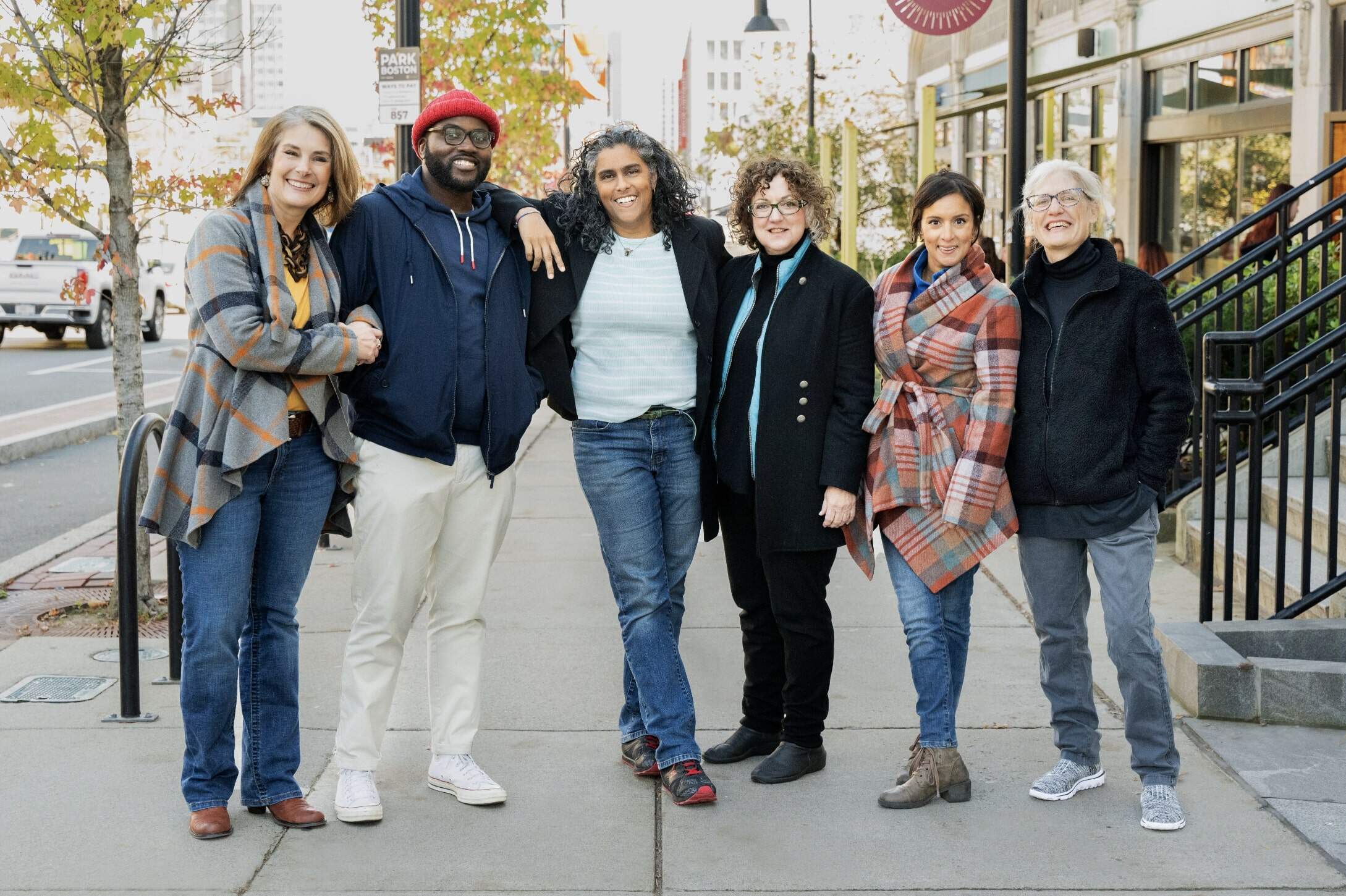 Radio Boston’s Tiziana Dearing, The Common’s Darryl C. Murphy, On Point’s Meghna Chakrabarti, All Things Considered’s Lisa Mullins, Morning Edition’s Rupa Chenoy, Weekend Edition’s Sharon Brody. (Liz Linder for WBUR)