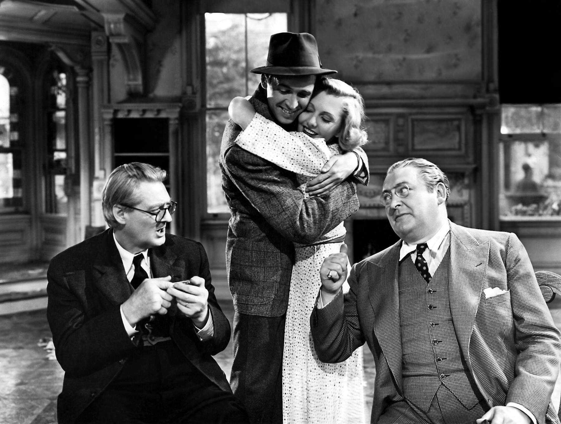 From left: Lionel Barrymore, Jimmy Stewart, Jean Arthur and Edward Arnold in "You Can't Take with You." (Courtesy Sony Pictures)