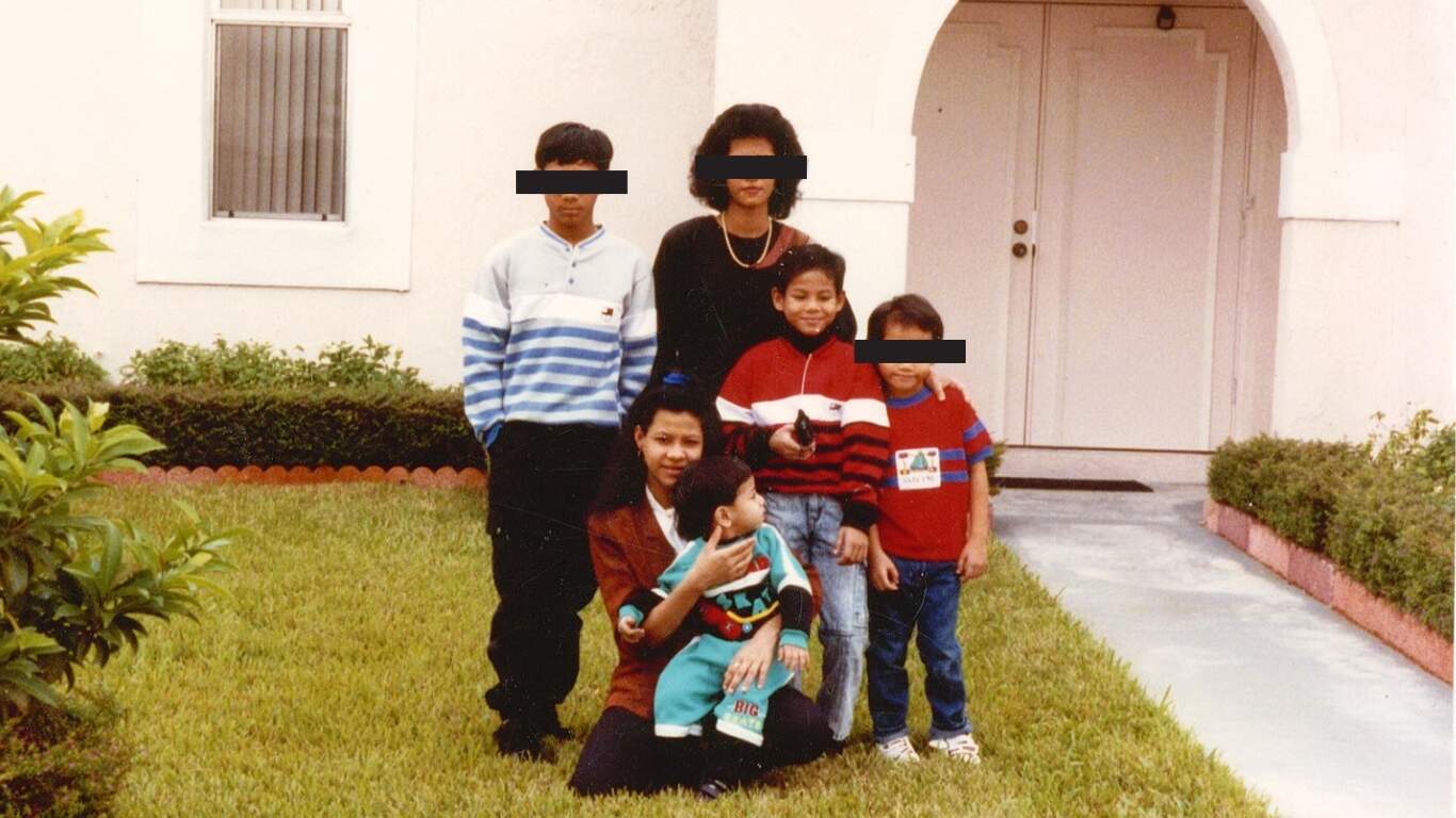 Siblings Sophia (left), Shane (center), and Sean Correia (right) pose together circa 1990. (Courtesy of Sophia Johnson)