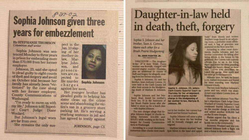 Sophia Johnson was sentenced to three years in prison for stealing more than $70,000 from her former employer. (Photos courtesy of Detective Rick Buckner's scrapbook).