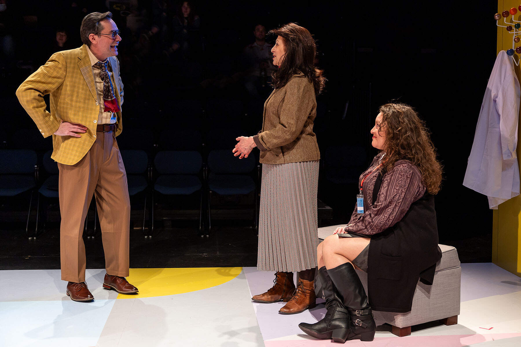 Bill Mootos, Stephanie Clayman and Karina Beleno Carney in "Beyond Words" at Central Square Theater. (Courtesy Maggie Hall)