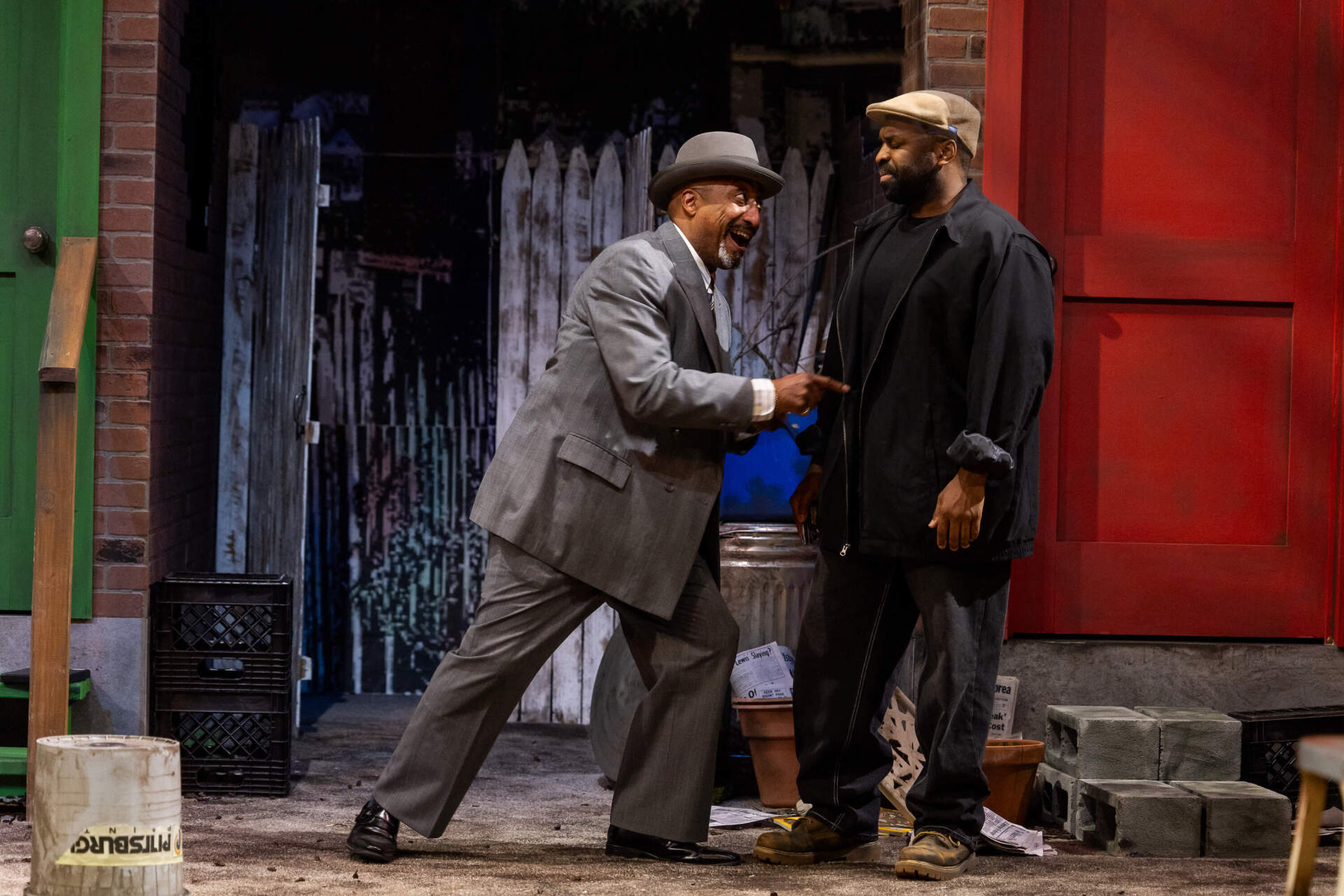 Naheem Garcia and Omar Robinson in Actors’ Shakespeare Project’s production of August Wilson’s &quot;King Hedley II.&quot; (Courtesy Maggie Hall Photography)