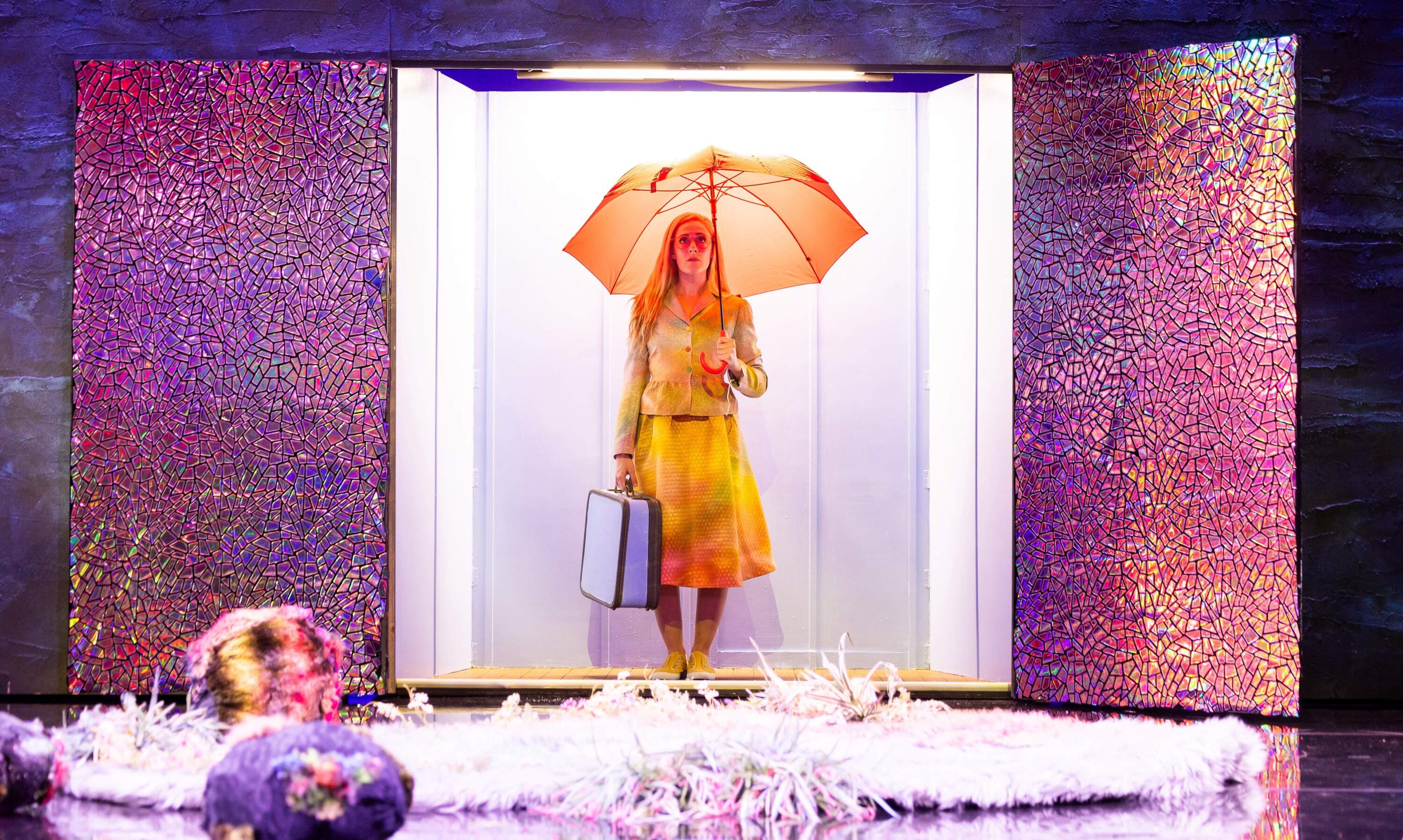 Eurydice (Sydney Mancasola) arrives in the underworld in Boston Lyric Opera's production of "Eurydice." (Courtesy Nile Scott Studios)
