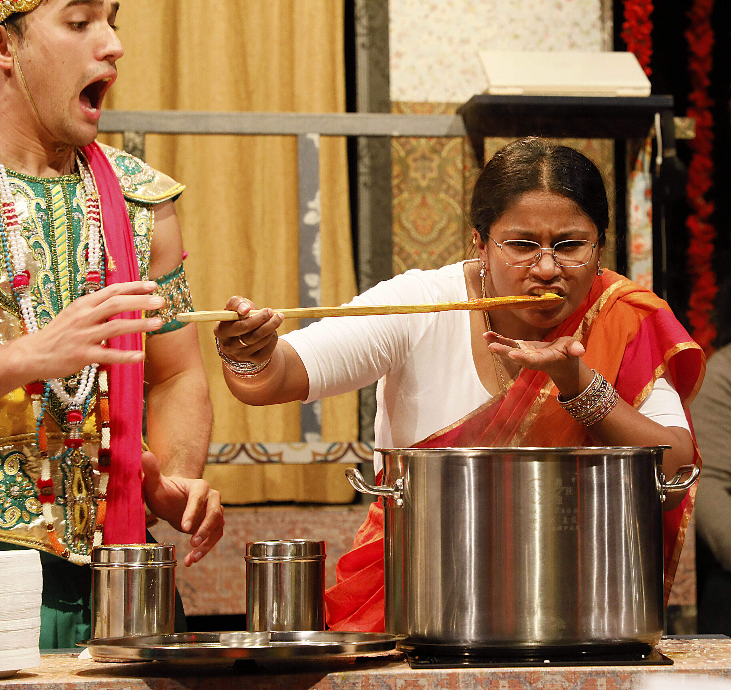 A production image from "Mrs. Krishnan's Party." (Courtesy Indian Ink Theatre Company)
