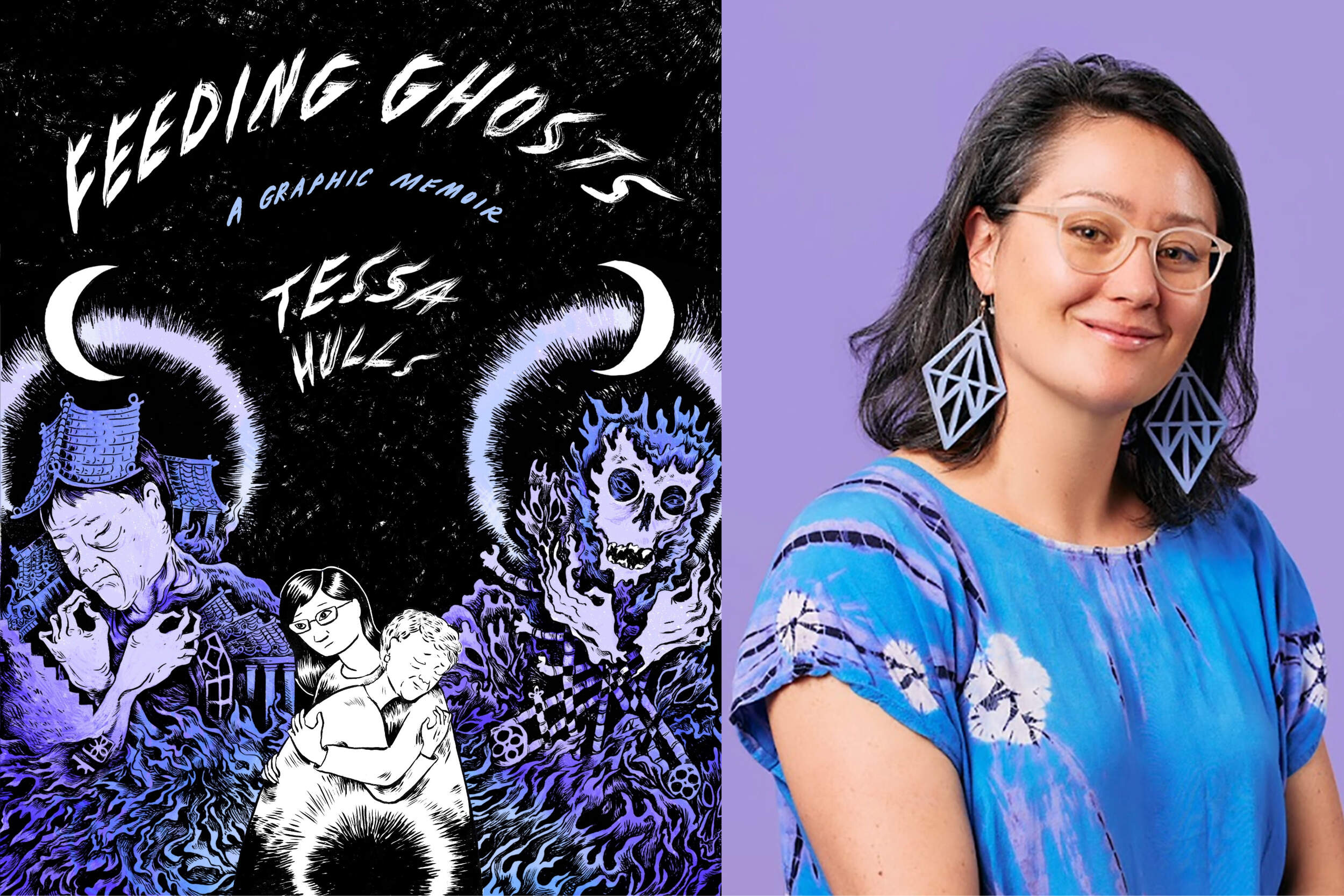 The cover of "Feeding Ghosts" alongside author Tessa Hulls. (Courtesy)