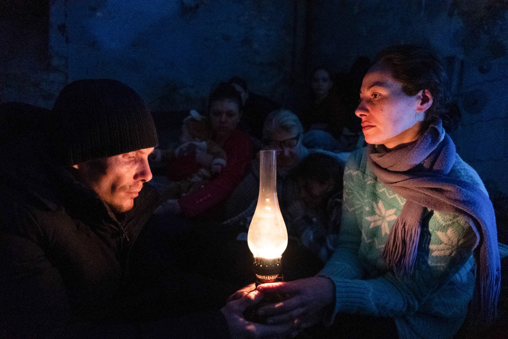 People take shelter in Mariupol. (AP Photo/Mstyslav Chernov)