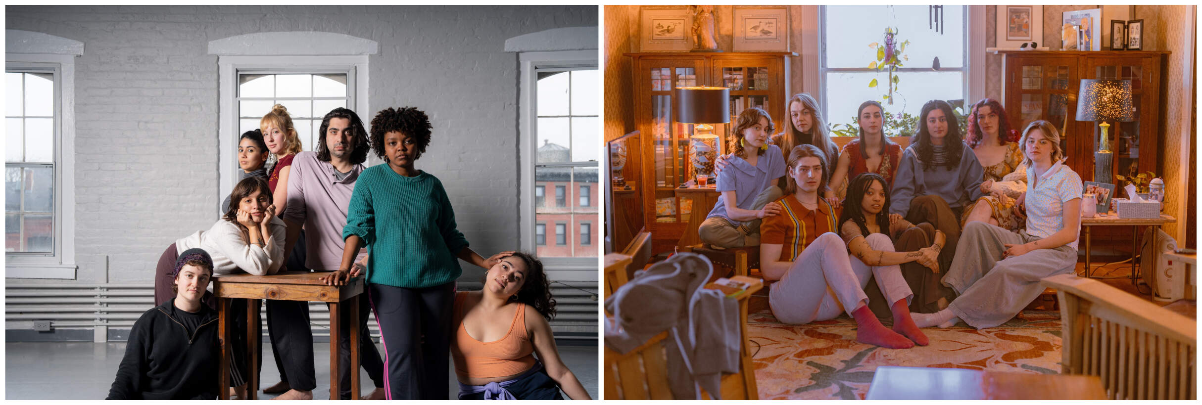 Left: Laila J. Franklin presents "BABYBABYBABY" at the BCA. (Courtesy Cameron Kincheloe) Right: Simon Montalvo presents “A House with No Walls: First Floor” at the BCA. (Courtesy Olivia Moon Photography)