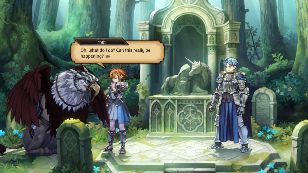 Griffin-rider Fran can't believe a dream of hers is coming true. (Courtesy of Vanillaware)