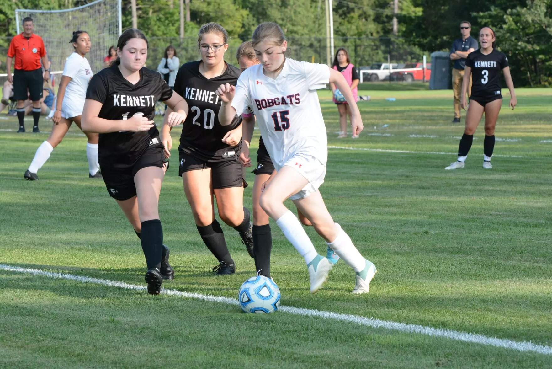 Fraser Kirkpatrick, Parker’s high school coach, said he knows how important soccer is to her — and so do the rest of her teammates. “We all want her on the team,” he said. (Courtesy of Joshua Spaulding, Salmon Press Newspapers via NHPR)