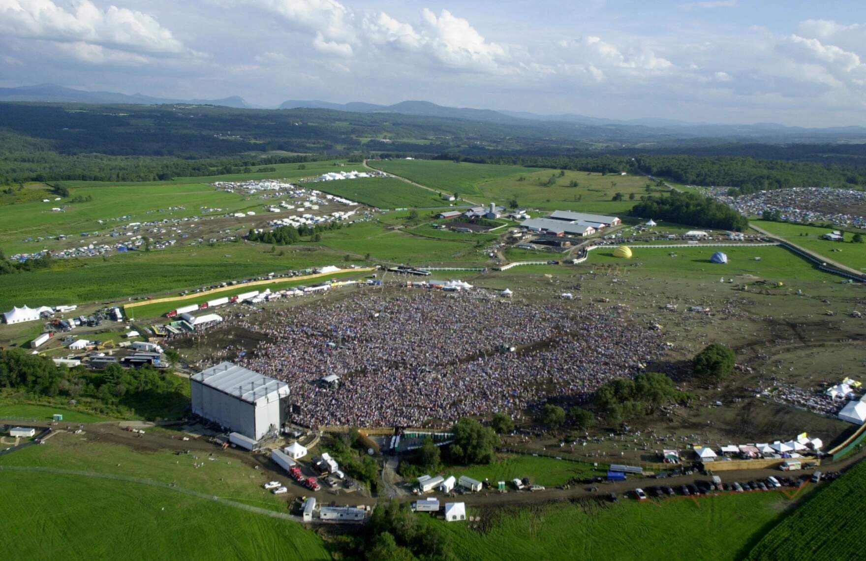 Phish fans converged in the Northeast Kingdom town of Coventry for what was billed as the band's final festival. (Jon Pierre Lasseigne/AP)