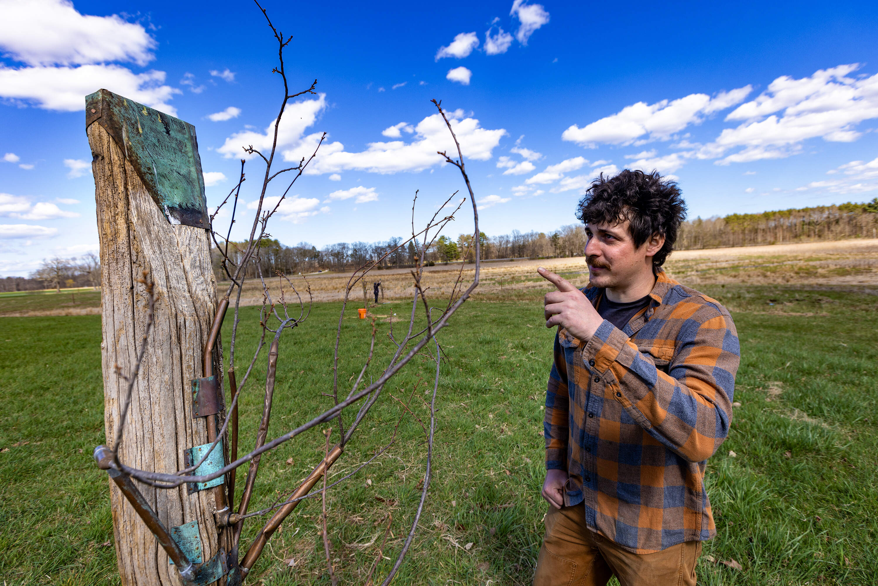 Alejandro Brambila, agroecologist with The Trustees. (Jesse Costa/WBUR)