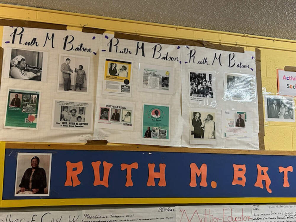 A presentation on the life and work of Ruth Batson, prepared in February by students at the BCLA/McCormack. (Courtesy Gabriel Verdejo)