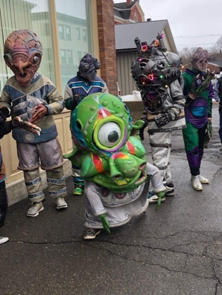 People dress up like aliens for the eclipse. (Courtesy)