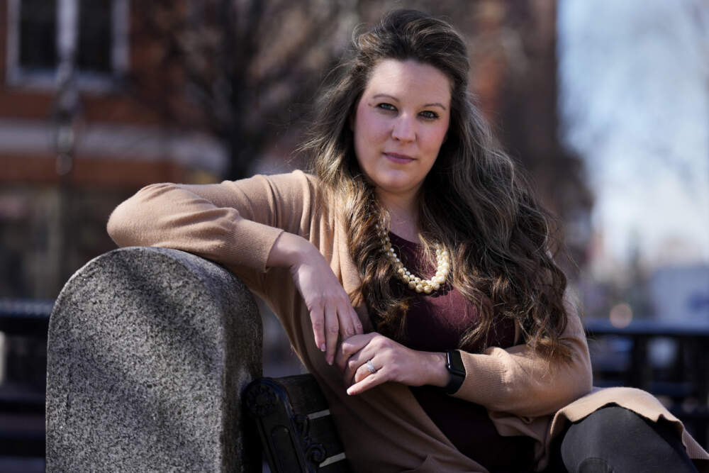 Kristin Fritz, a plaintiff in a lawsuit against Dr. Derrick Todd, poses for a portrait, Monday, April 8, 2024, in Portsmouth, N.H. (Charles Krupa/AP)