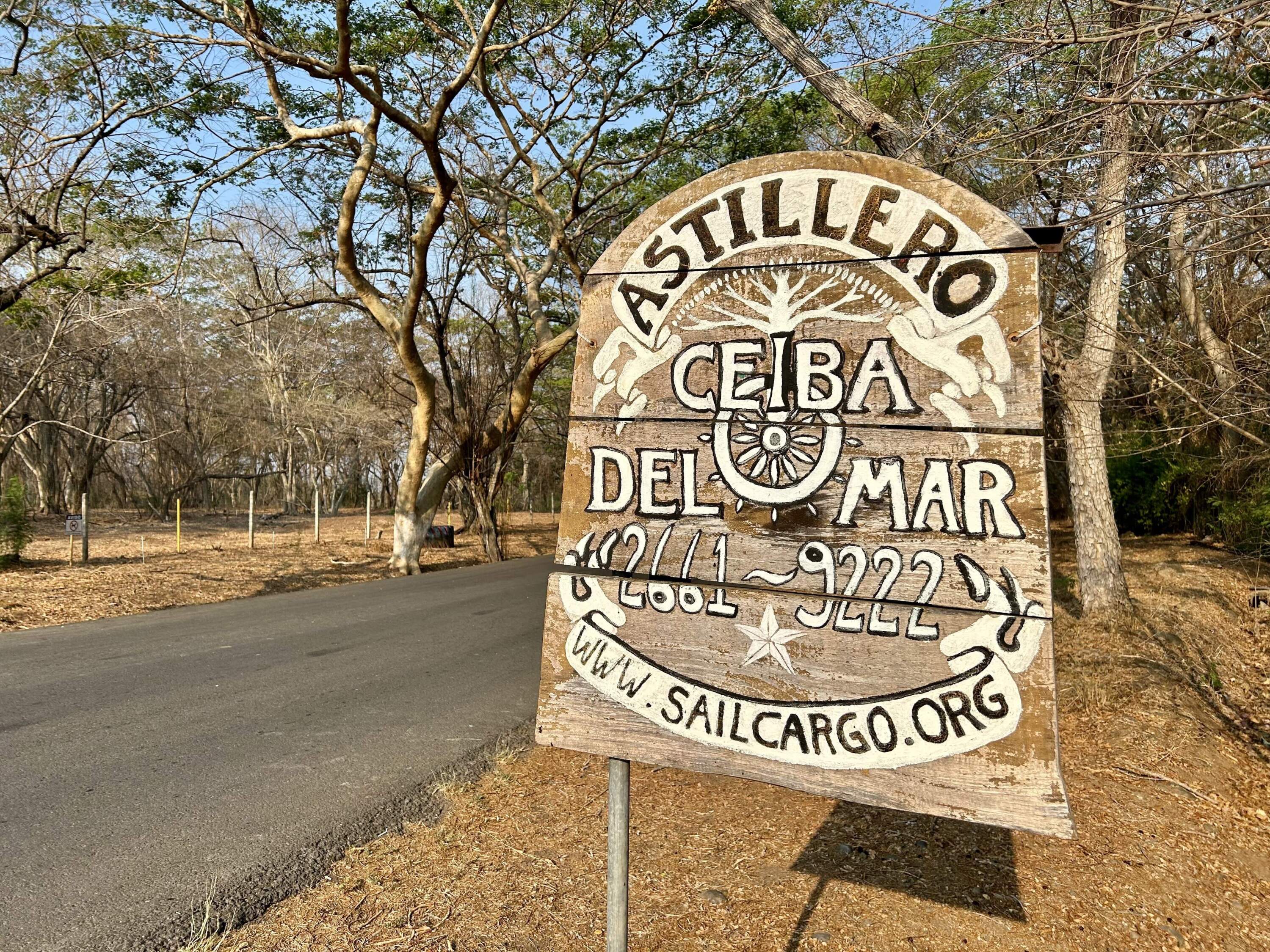 Outside Sail Cargo’s shipyard and headquarters in Punta Morales, Costa Rica. (Peter O'Dowd/Here &amp; Now)