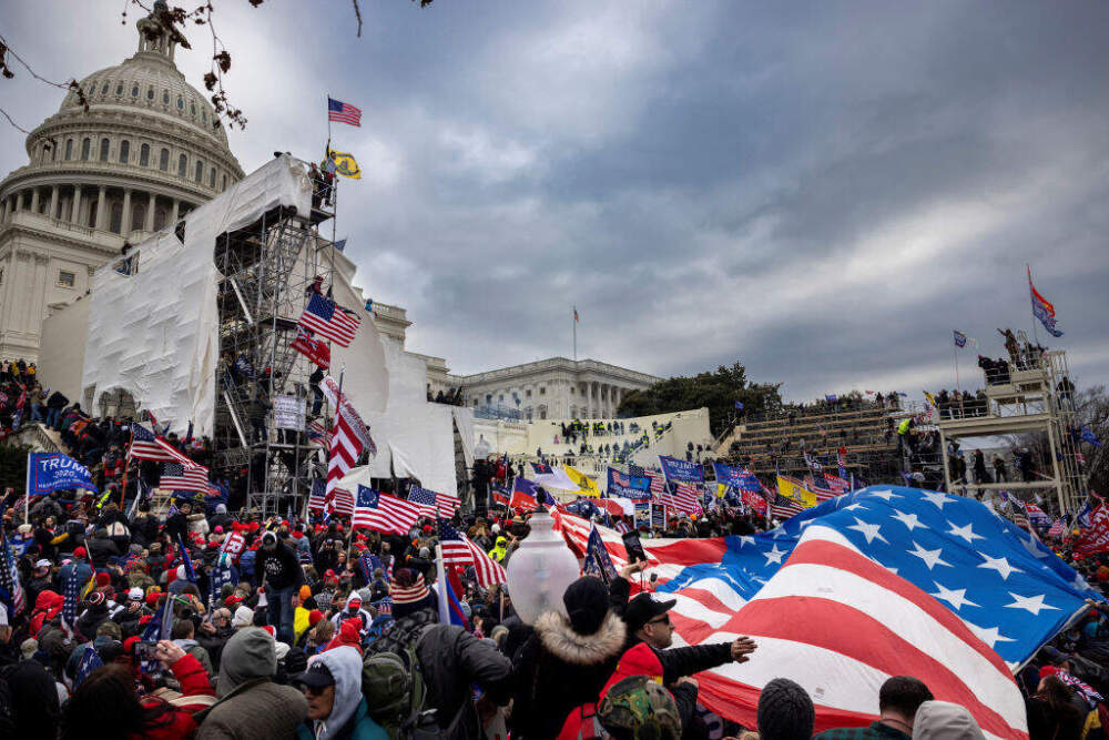 Trump supporters clash with police and security forces as people try to storm the U.S. Capitol on January 6, 2021 in Washington, DC. (Brent Stirton/Getty Images)