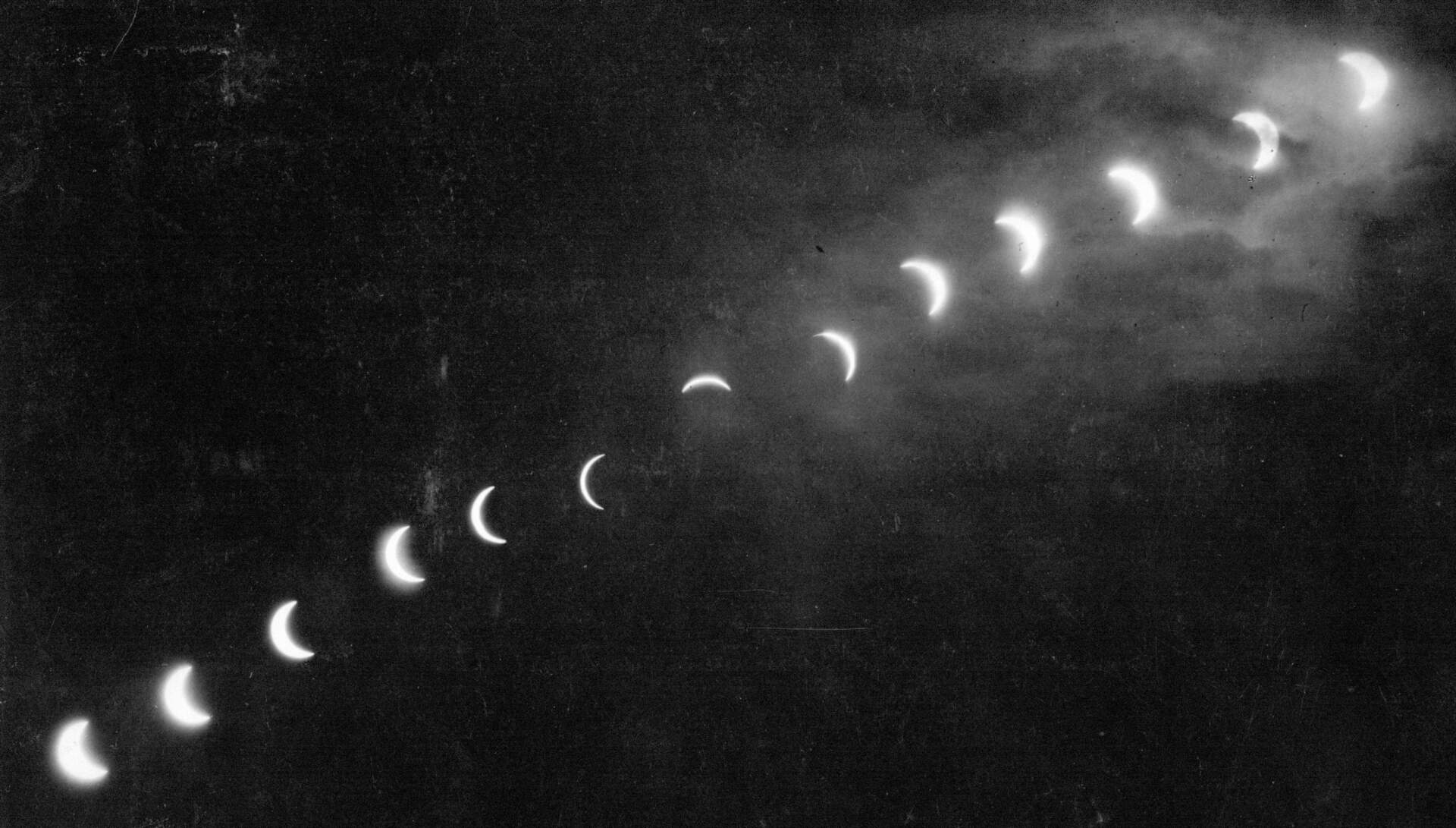 Time lapse of the Jan. 24, 1925 total solar eclipse, made on a single plate in Boston. (Leonard Small/The Boston Globe via Getty Images)