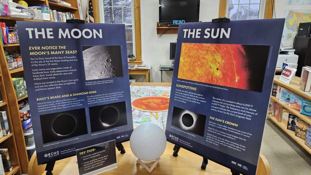 The center's staff created 50 pop-up eclipse exhibit kits and sent them to schools and libraries.