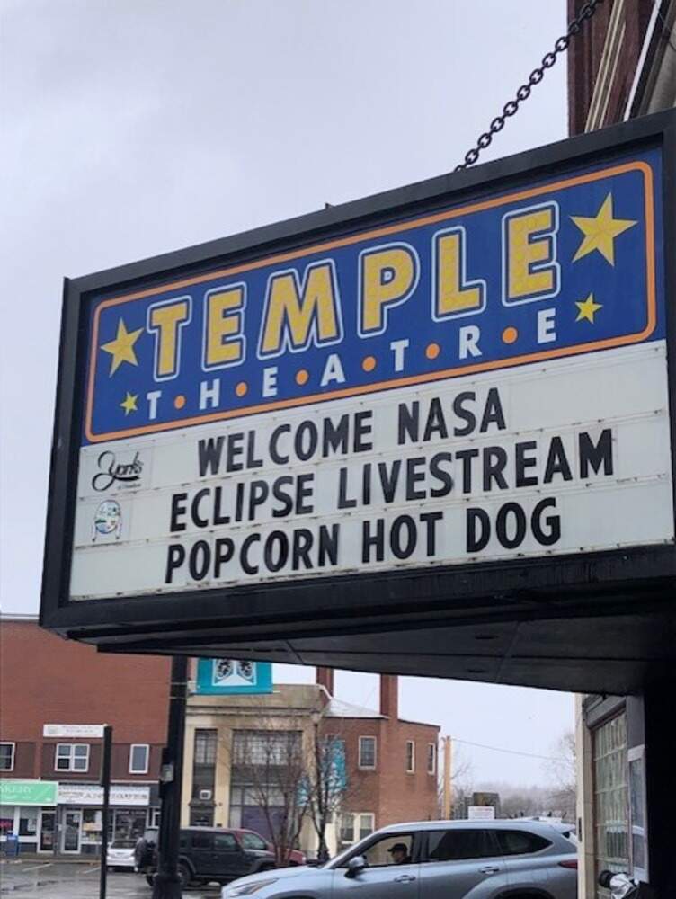 A theater in Houlton welcomes NASA. (Courtesy)