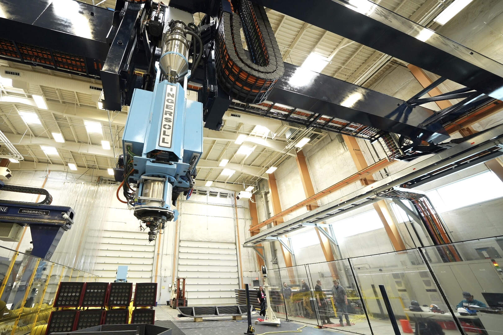 The world's largest 3D printer is seen Tuesday, April 23, 2024, at the University of Maine, in Orono, Maine. (Robert F. Bukaty/AP)