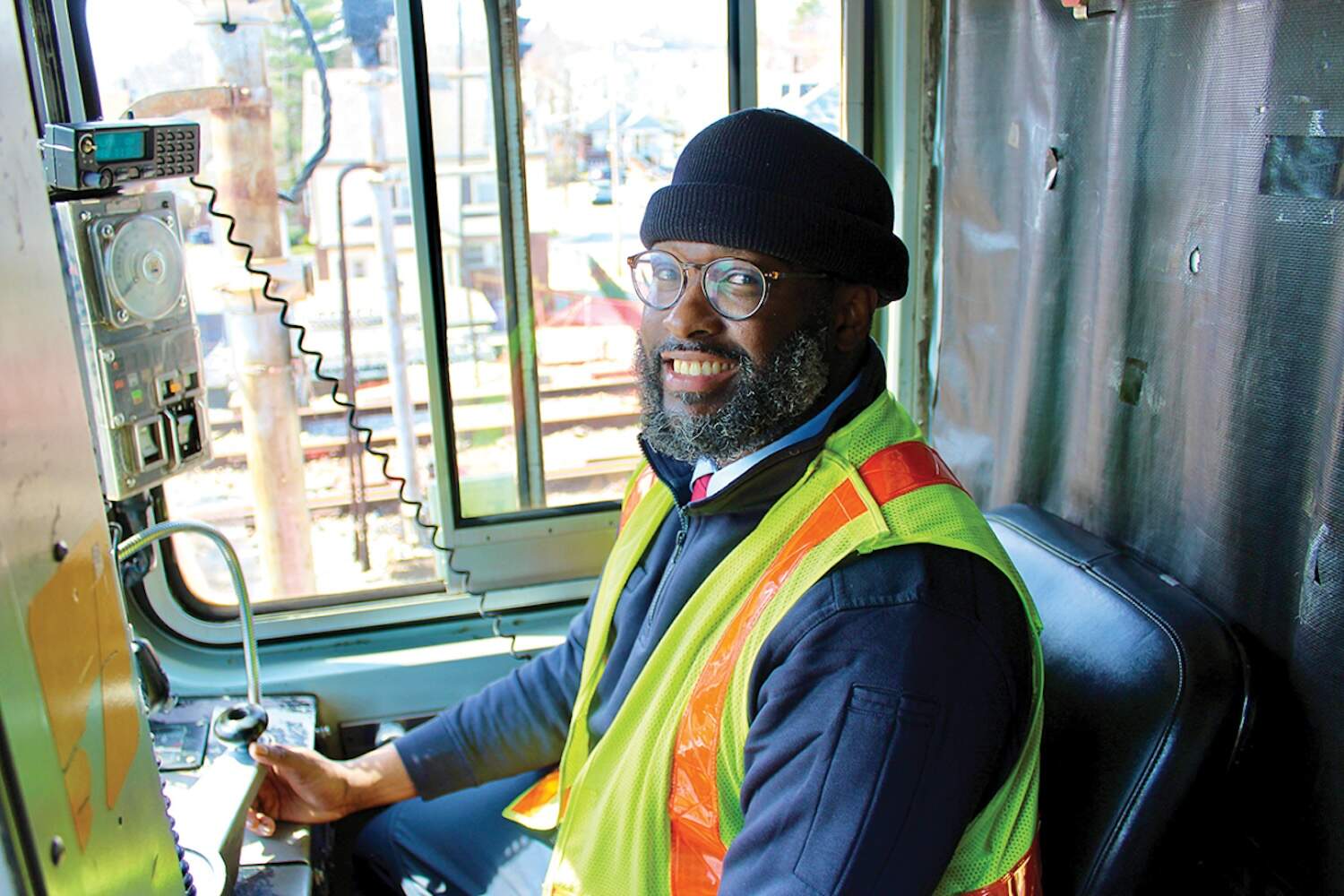 Peterson Desir grew up riding the Red Line rails and now he’s maneuvering trains through his home neighborhood. “I just shot my shot,” Desir told the Dorchester Reporter.