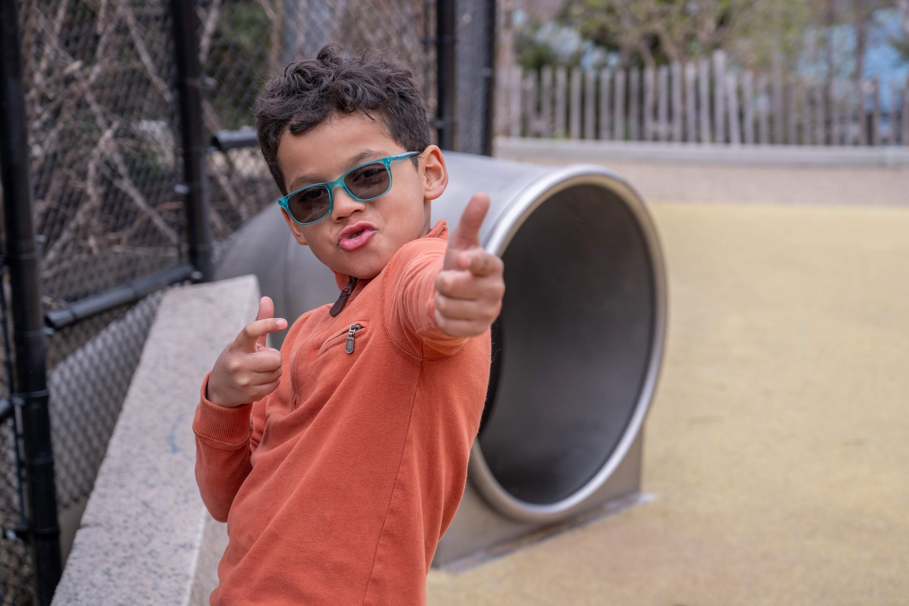 Braylon Maise, 7, says he loves everything about Martin's Park. (Sharon Brody/WBUR)