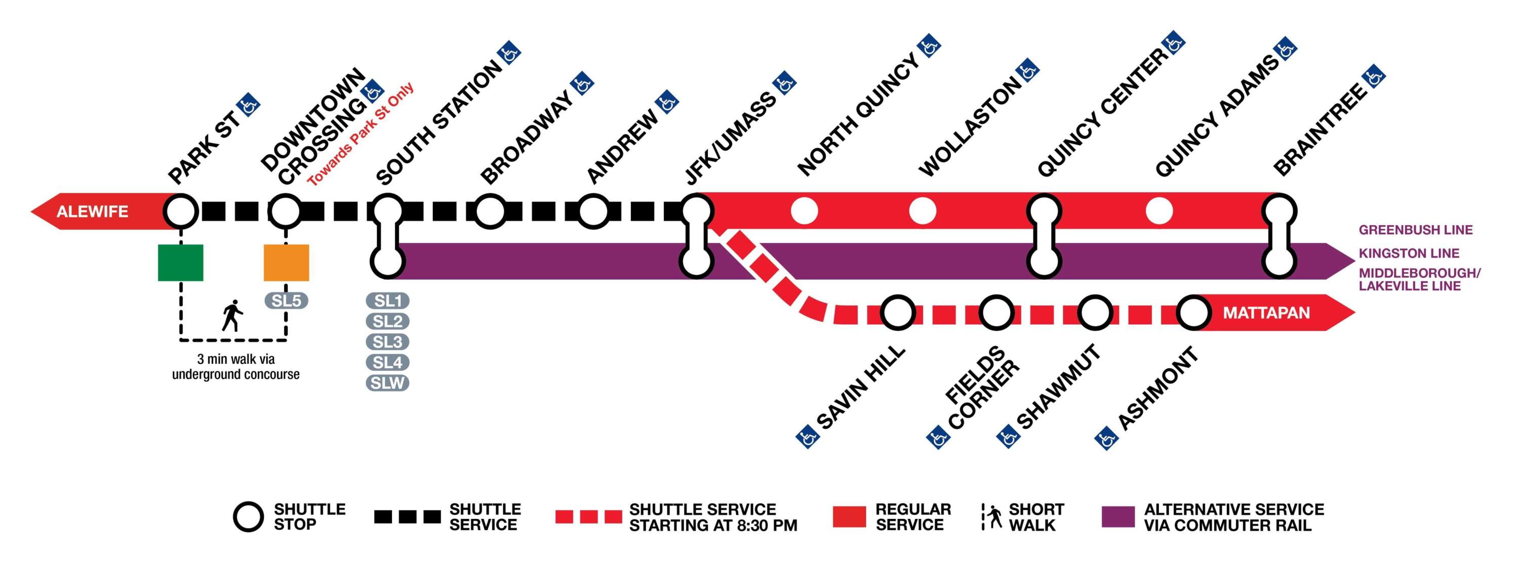Click the image above for more details on how to get around the Red Line closure. (Courtesy of the MBTA)