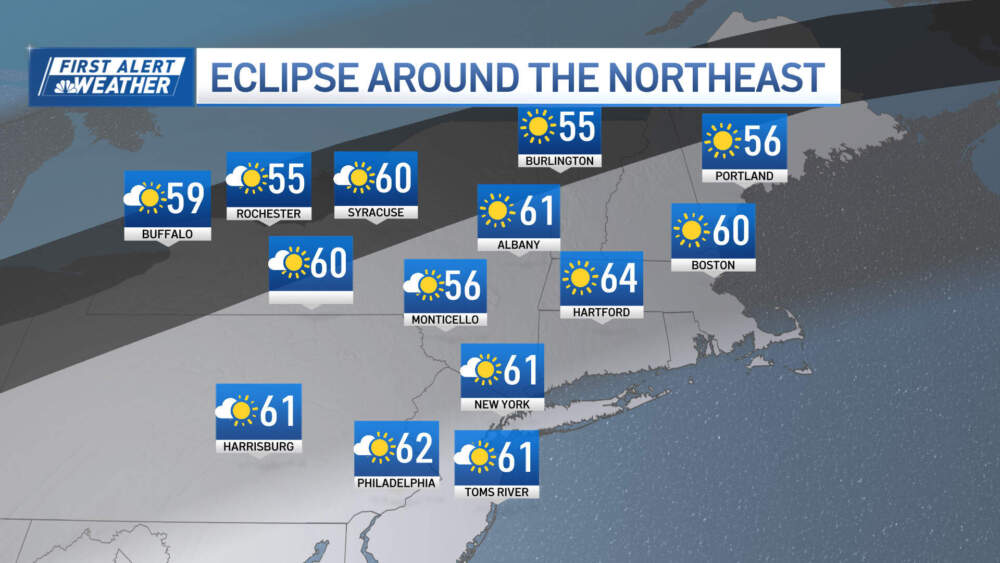Forecast for New England on Monday, April 8. (NBC Boston)