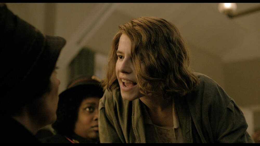 Jessie Buckley in &quot;Wicked Little Letters.&quot; (Courtesy Parisa Taghizadeh/Sony Pictures Classics)