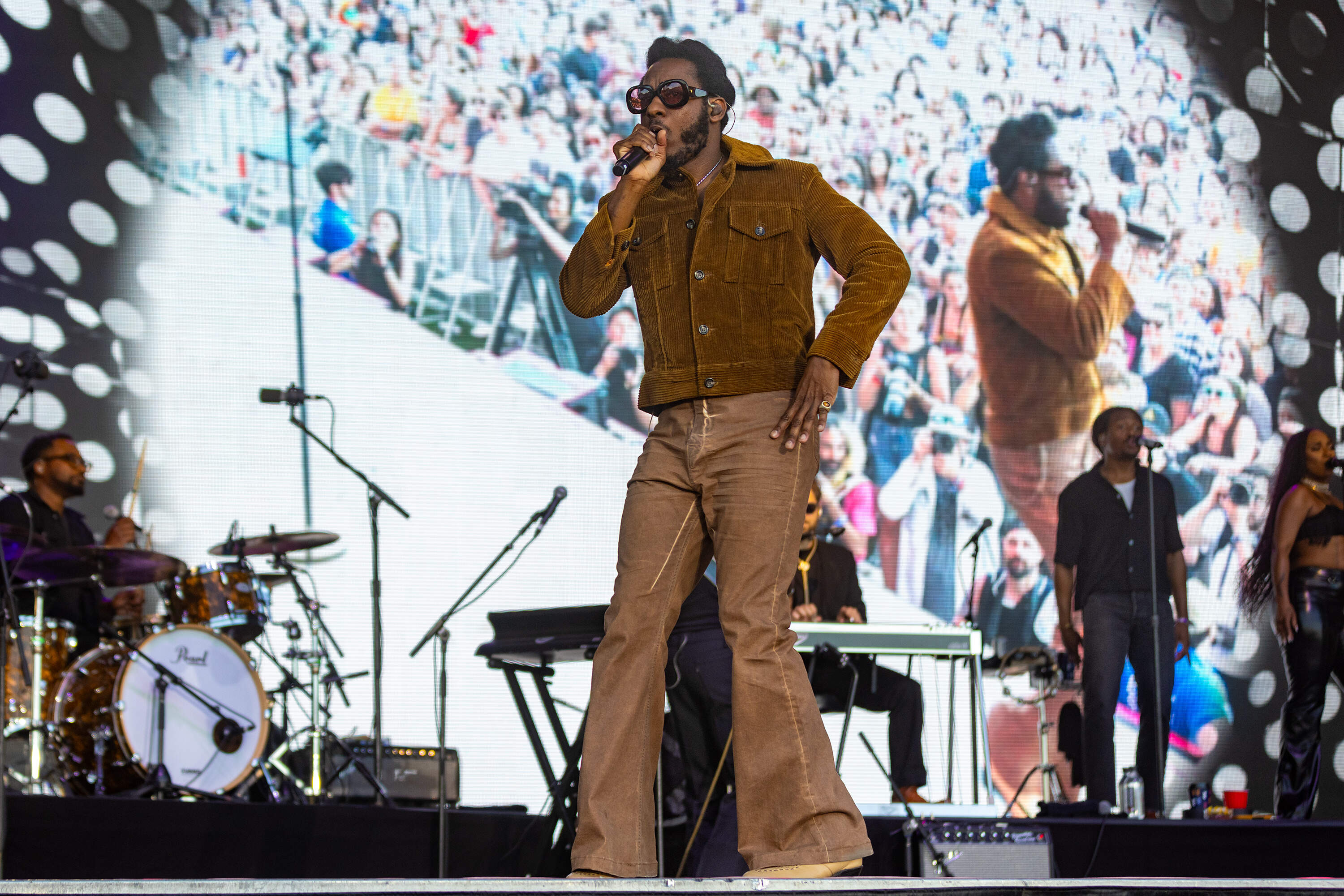 Headliner Leon Bridges performs at Boston Calling. (Jesse Costa/WBUR)