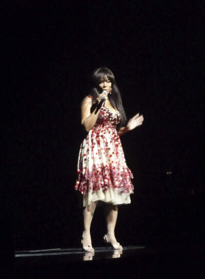Donna Summer wearing the dress by Valentino at Art on Ice in 2011. (Courtesy, Museum of Fine Arts, Boston/Nadin Vernon)