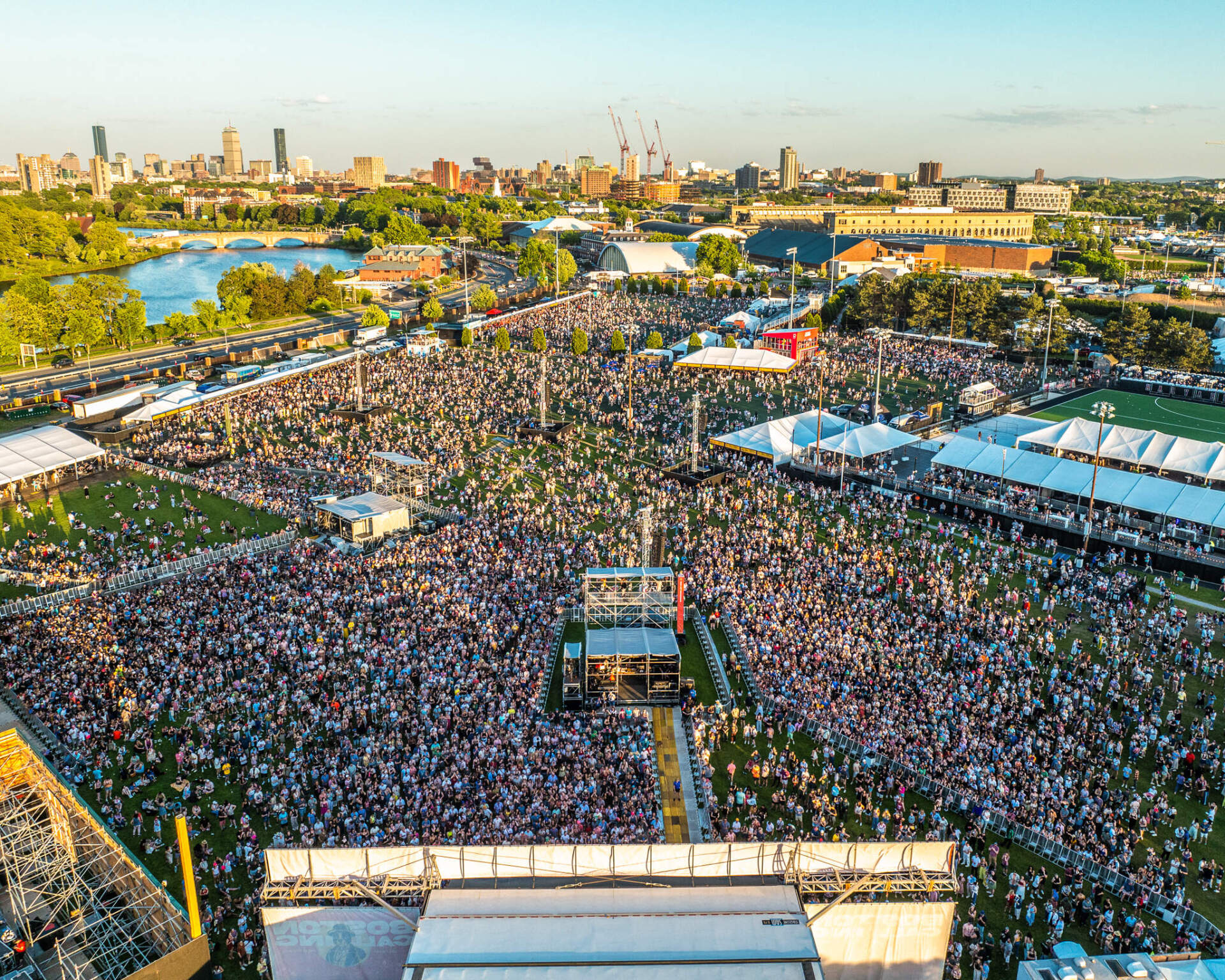 An overhead shot of the festival Friday night. (Courtesy Boston Calling, Alive Coverage)